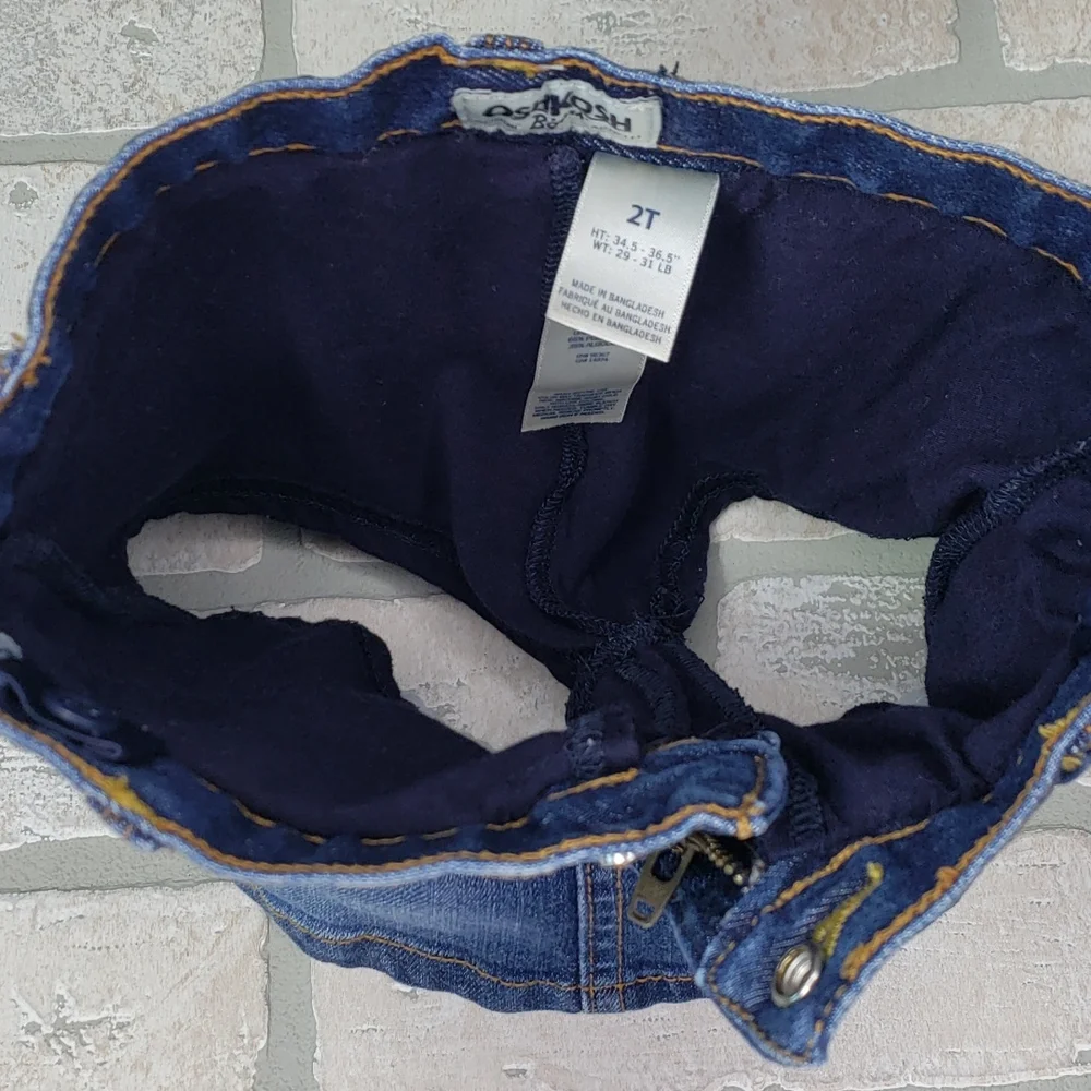Toddler girls OshKosh B'gosh denim adjustable  waist scort skirt size 2T